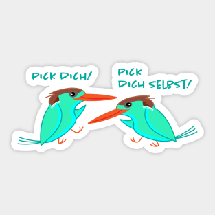 Funny birds in quarrel Sticker